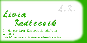 livia kadlecsik business card